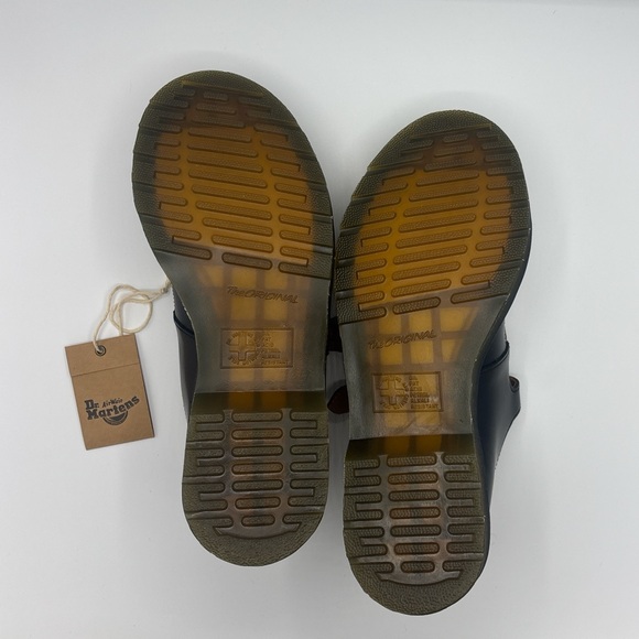 Dr. Martens Black Kids Mary Jane Shoes with Yellow Stitching - Picture 4 of 4